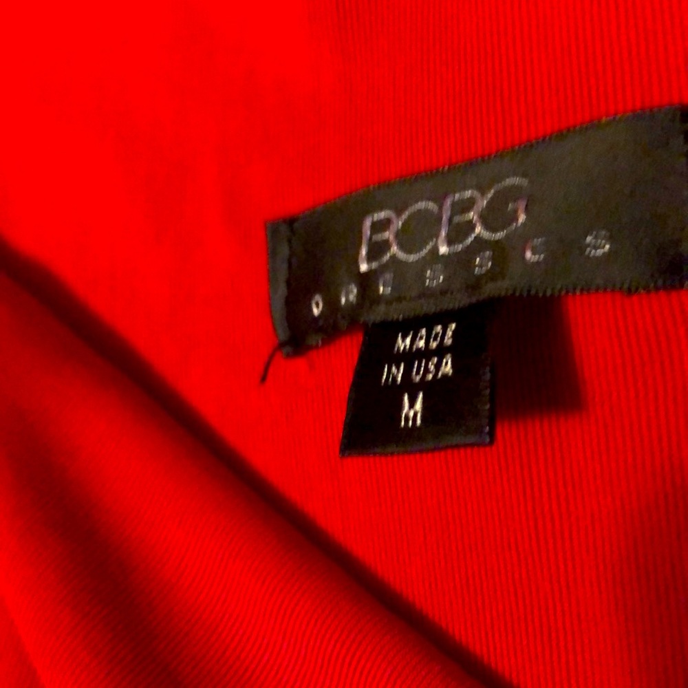 Red BCBG dress